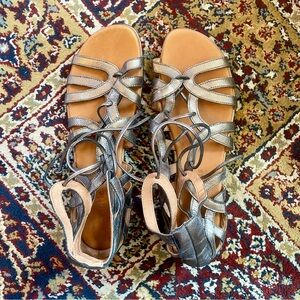 Gentle Souls Metallic Gladiator Sandals
